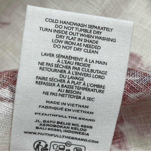 Faithfull The Brand Linen Marais Midi Dress  Cecile Floral Garnet Size 6 - Picture 14 of 16